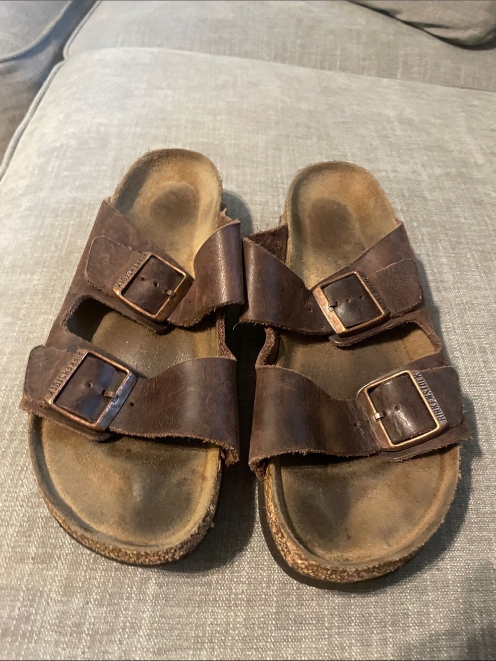Birkenstock Brown Leather Two-Strap Kids Sandals